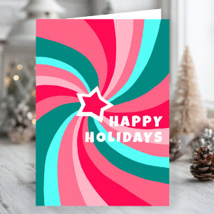 Moderne Swirl Zalige Feestdagen Ster Kerstmis op M Kaart