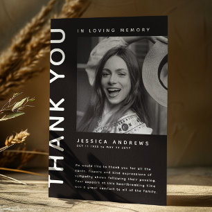 Moderne sympathie foto dank u bedankkaart