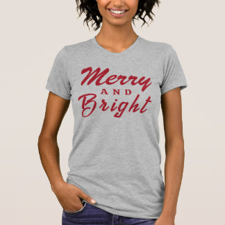 Moderne T-shirt de Noël rouge pour femmes "Merry a
