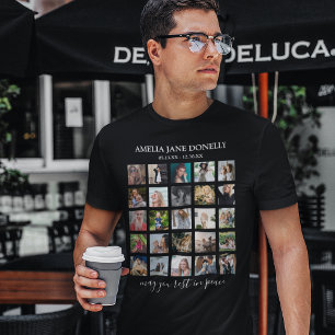 Moderne T-shirt met 25 foto-collage Herdenkings-
