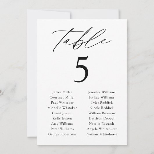 Moderne tabel aantal zitplaatsen (Voorkant)