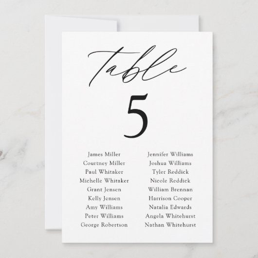 Moderne tabel aantal zitplaatsen (Achterkant)