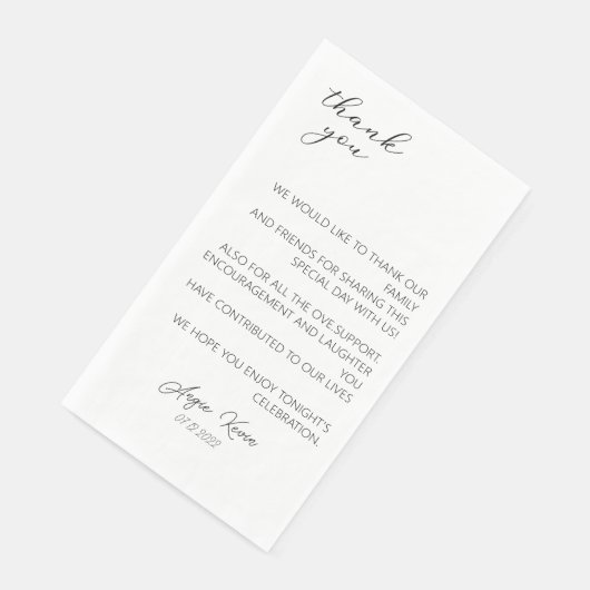 Moderne Tafel Dank u bruiloft servetten (Hoek)