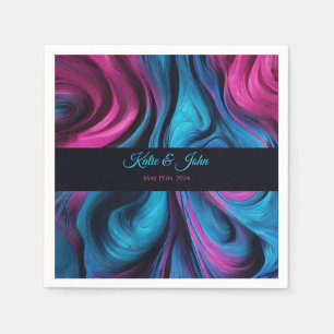 Moderne Tafel Decor-Blauw en Roze- Servet