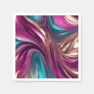 Moderne Tafel Decor-Viva Magenta Turquoise en Goud Servet