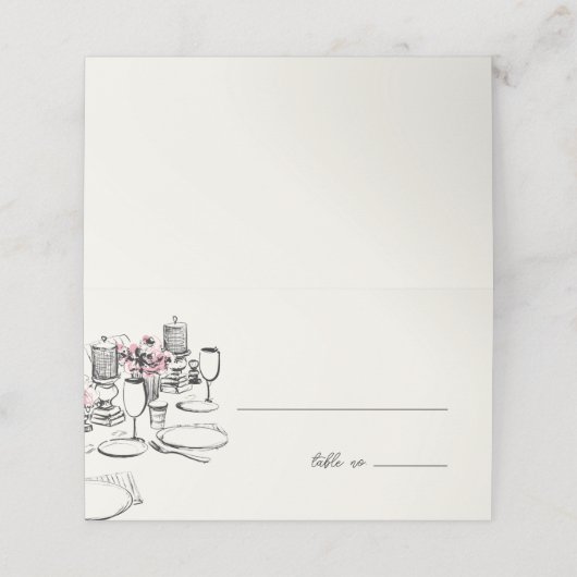 Moderne Tafel Schets Proefavondmaal (Buitenkant ongevouwen)