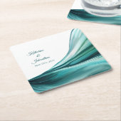 Moderne Tafelbenodigdheden-Smaragd Groen- Vierkante Kartonnen Onderzetter (Schuin)