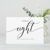 Moderne Tafelkaartjes Bruiloft Calligrafie - 8 Kaart (Staand voorkant)