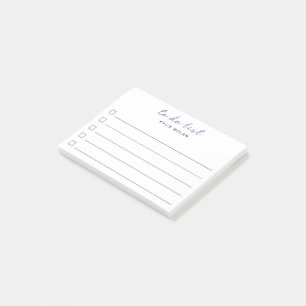 Moderne takenlijst blauwe checkbox gelinieerd post-it® notes