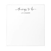 Moderne Takenlijst Scriptnaam met Swashes Chic Notitieblok (Voorkant)