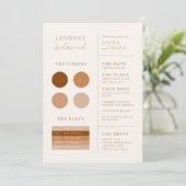 Moderne Tan Arch Bridesmaid Info Kaart (Staand voorkant)