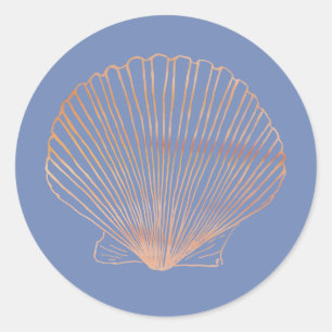 Moderne Tan Kammossel Shell Ronde Sticker
