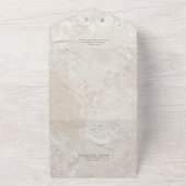 Moderne Tan Marble Minimal QR Code All In One Uitnodiging (Buitenkant)