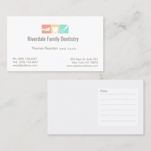 Moderne tandheelkundige zorg visitekaartje (Voorkant / Achterkant)