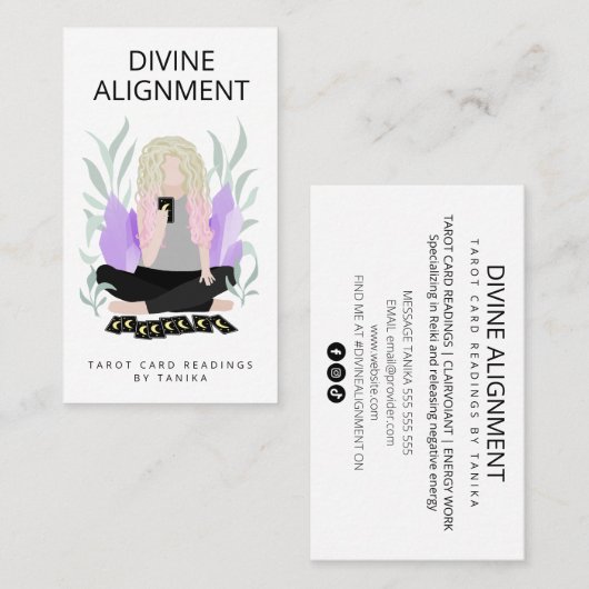 Moderne Tarot Kaart Reader Visitekaartje (Voorkant / Achterkant)