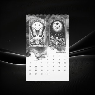 Moderne Tarot Kaart Zwart & Wit Designer Kalender