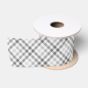 Moderne Tartan Grijs Witte Patroon Lint