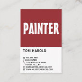 Moderne tas, schilder en decorator visitekaartje (Voorkant)