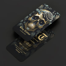 Moderne Tattoo artiest Floral Skull Gold Gothic
