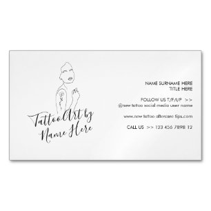 Moderne Tattoo script typografie Magnetisch Visitekaartje