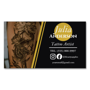 Moderne Tattoo Zakelijke Kaartmagneet Magnetisch Visitekaartje