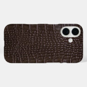 Moderne Taupe Croc lederen textuur Case-Mate iPhone Case (Achterkant (horizontaal))