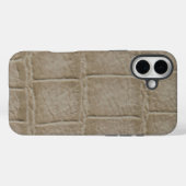 Moderne Taupe Croc lederen textuur Case-Mate iPhone Case (Achterkant (horizontaal))