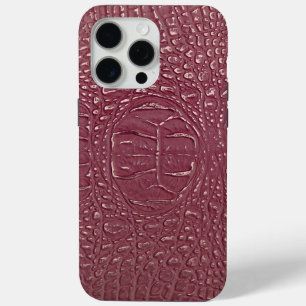 Moderne Taupe Croc lederen textuur iPhone 15 Pro Max Hoesje