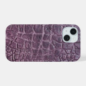 Moderne Taupe Croc lederen textuur iPhone 15 Hoesje (Achterkant horizontaal)