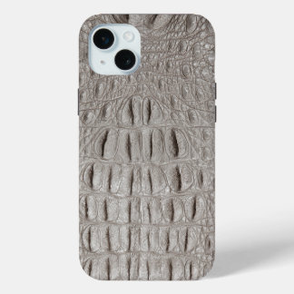 Moderne Taupe Croc lederen textuur iPhone 15 Plus Case