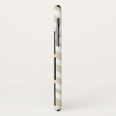 Moderne Taupe Witte visgraat 6 Foto & Monogram Case-Mate iPhone Case (Achterkant/links)