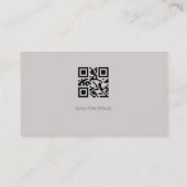 Moderne Taupegrijze QR-code Zakelijke Branding Visitekaartje (Achterkant)