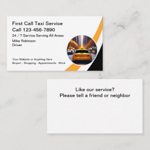 Moderne taxichauffeur City Cab Service Visitekaartje