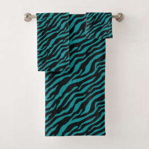 Moderne Teal Dierprint Badgordijn Bad Handdoek