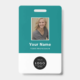 Moderne Teal Medische Verpleegster Foto ID Custom Badge