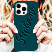 Moderne Teal Minimalistische Script Naam Case-Mate iPhone Case