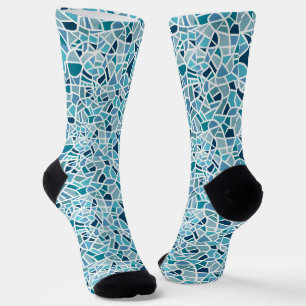 Moderne teal mozaïekpatroon herensokken sokken
