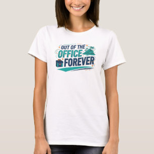 Moderne Teal OUT OF OFFICE Kunstprint T-shirt
