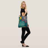 Moderne Teal & Rode Abstracte Kunst Draagtas (Op model)