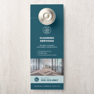 Moderne Teal Schoonmaakdiensten met QR
