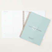 Moderne Teal Witte Script Monogram Planner (Display)