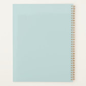 Moderne Teal Witte Script Monogram Planner (Achterkant)