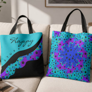 Moderne Teal Zwart En Paarse Golf Draagtas