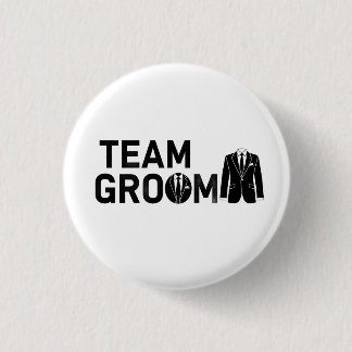 Moderne Team Bruidegom Trouwfeest Knop Speld Ronde Button 3,2 Cm