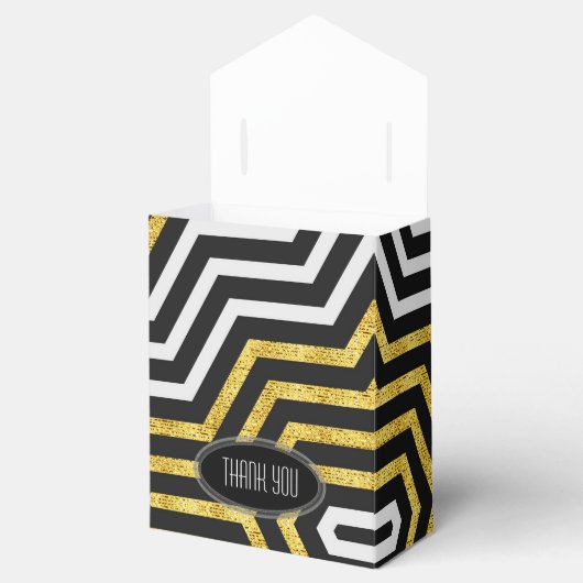 Moderne Tech Gold Glamour Design Party Favor Box Bedankdoosjes (Geopend)