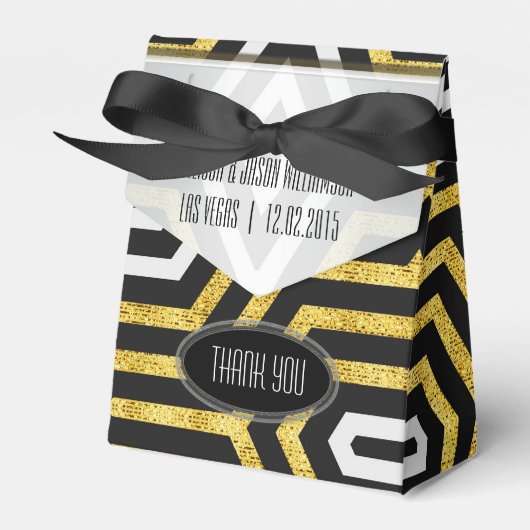 Moderne Tech Gold Glamour Design Party Favor Box Bedankdoosjes (Voorkant Zijde)