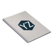 Moderne Tech Raster Beige Notitieboek (Rechterzijde)