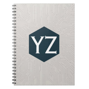 Moderne Tech Raster Beige Notitieboek