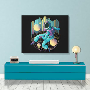 Moderne Techno Astronaut Illustratie Canvas Afdruk