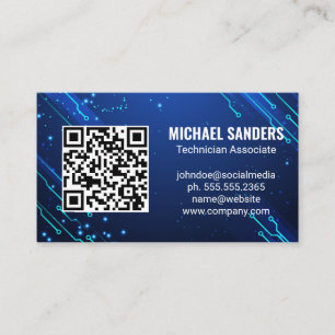 Moderne technologie   Blauwe computerknooppunten Visitekaartje